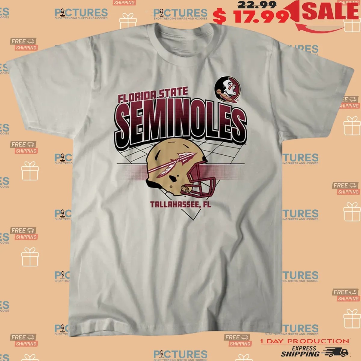 Florida State Seminoles Football Tallahassee FL Helmet Grid T Shirt Florida State Seminoles Football Tallahassee FL Helmet Grid T Shirt