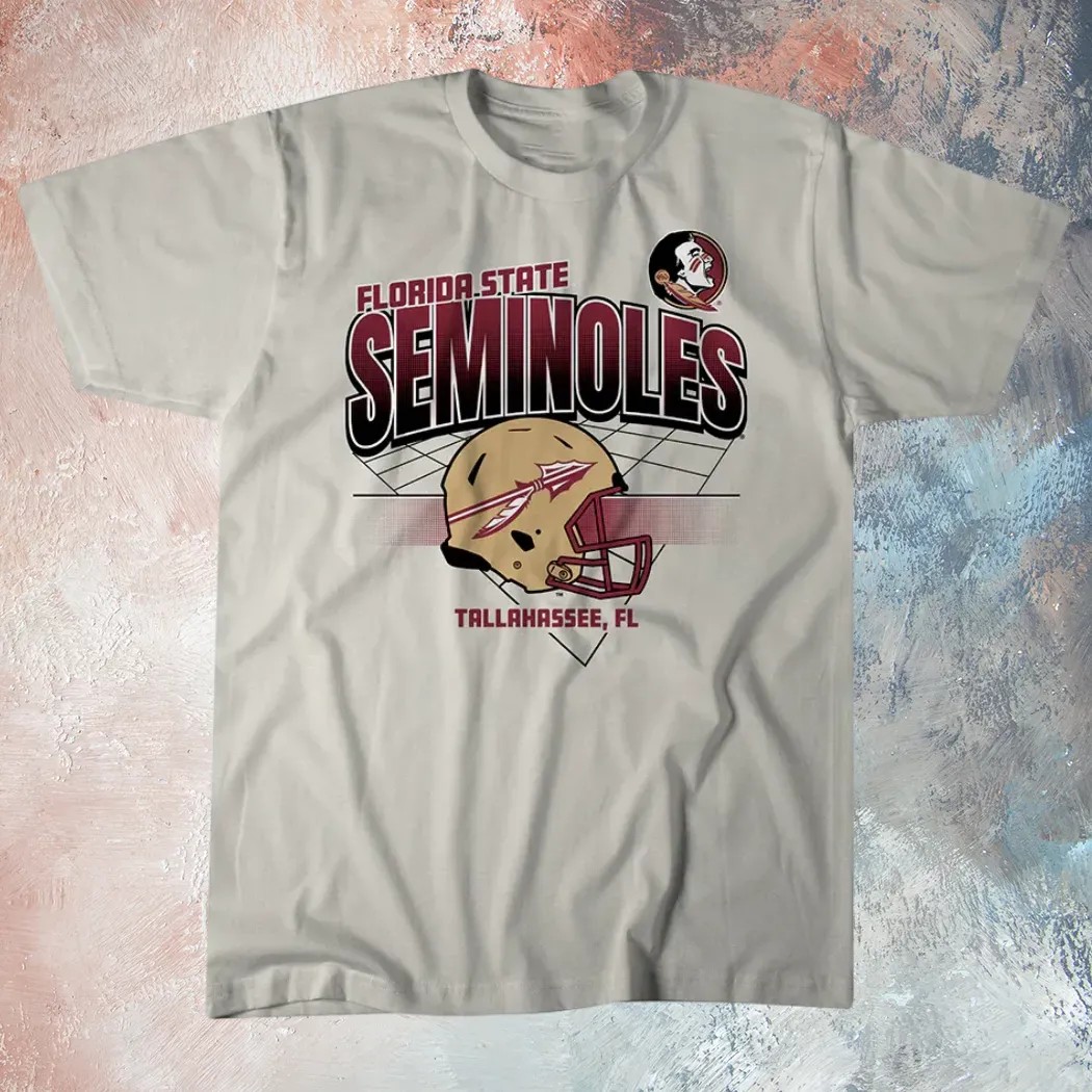 Florida State Seminoles Football Tallahassee FL Helmet Grid T Shirt Florida State Seminoles Football Tallahassee FL Helmet Grid T Shirt