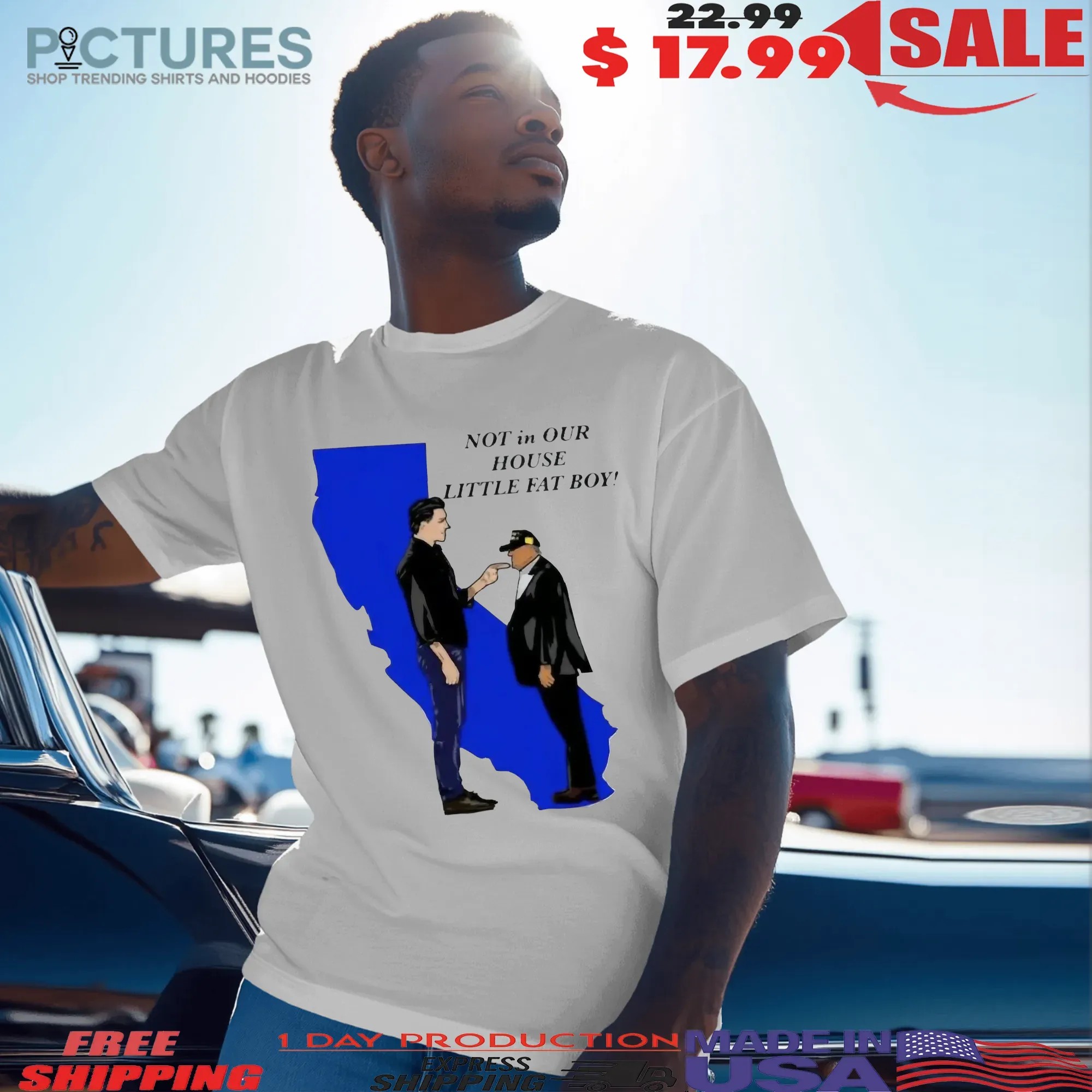 Gavin Newsom To Trump Not In Our House Little Fat Boy Political Campaign T 2028 Shirt