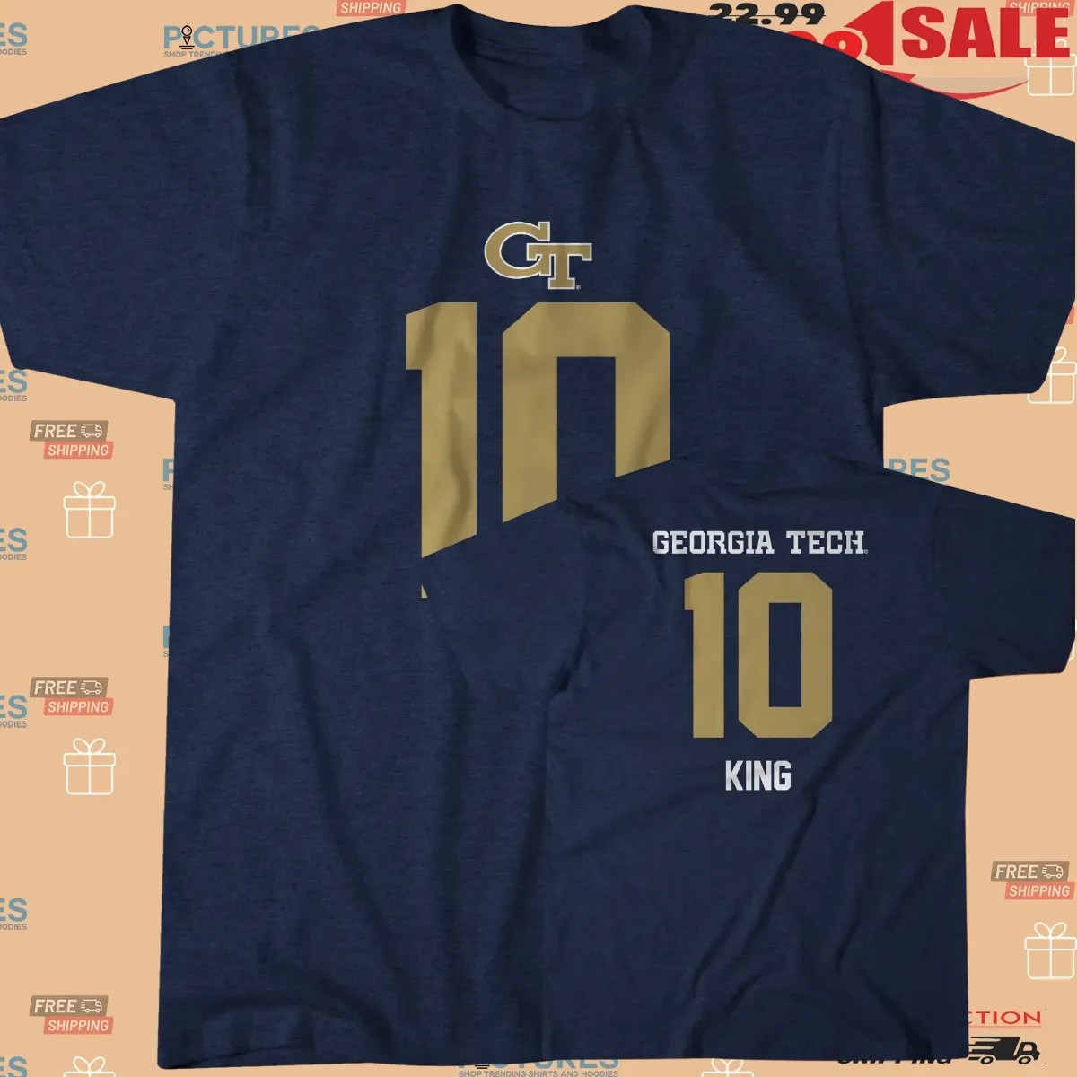 Georgia Tech Football Haynes King 10 Double Sided T Shirt