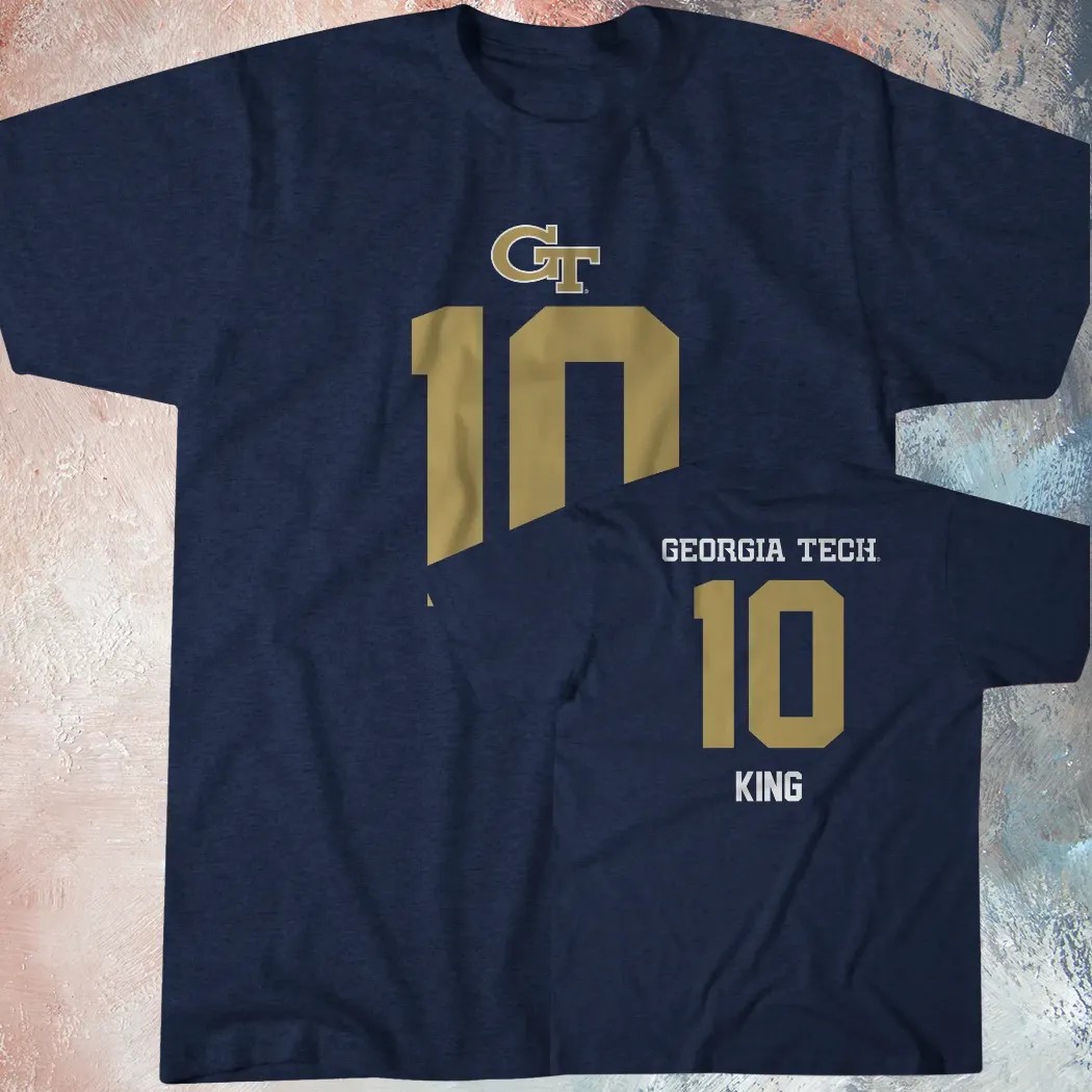 Georgia Tech Football Haynes King 10 Double Sided T Shirt