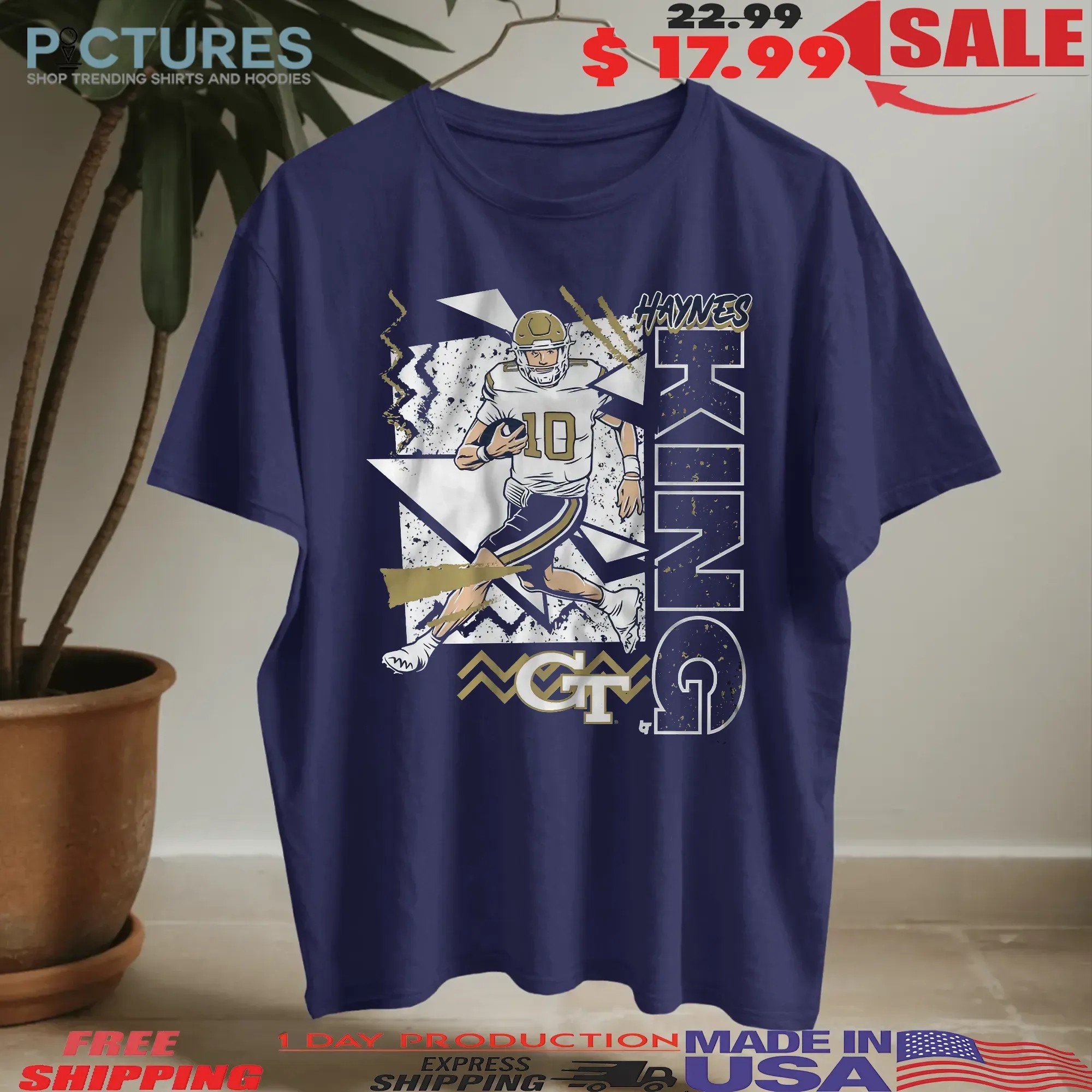 Georgia Tech Football Haynes King 90s style Graphic T Shirt