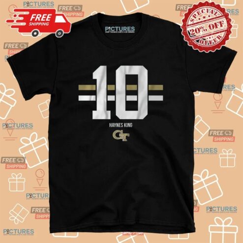 Georgia Tech Football Haynes King Name Number Stripe 2025 T Shirt