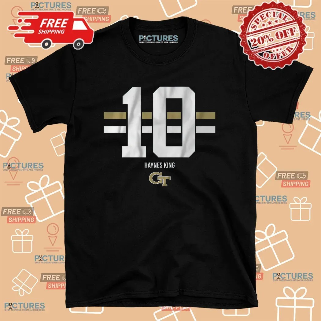 Georgia Tech Football Haynes King Name Number Stripe 2025 T Shirt