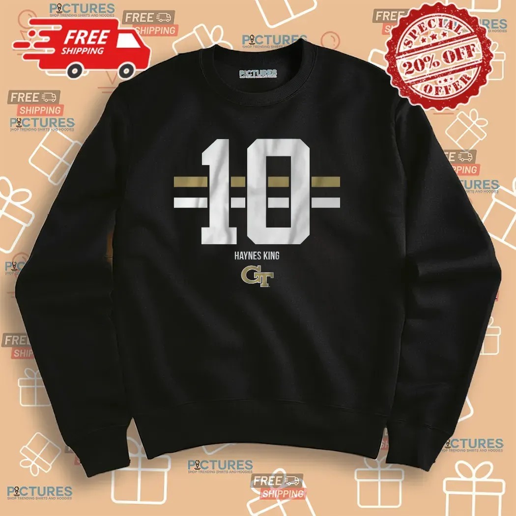 Georgia Tech Football Haynes King Name Number Stripe 2025 T Shirt
