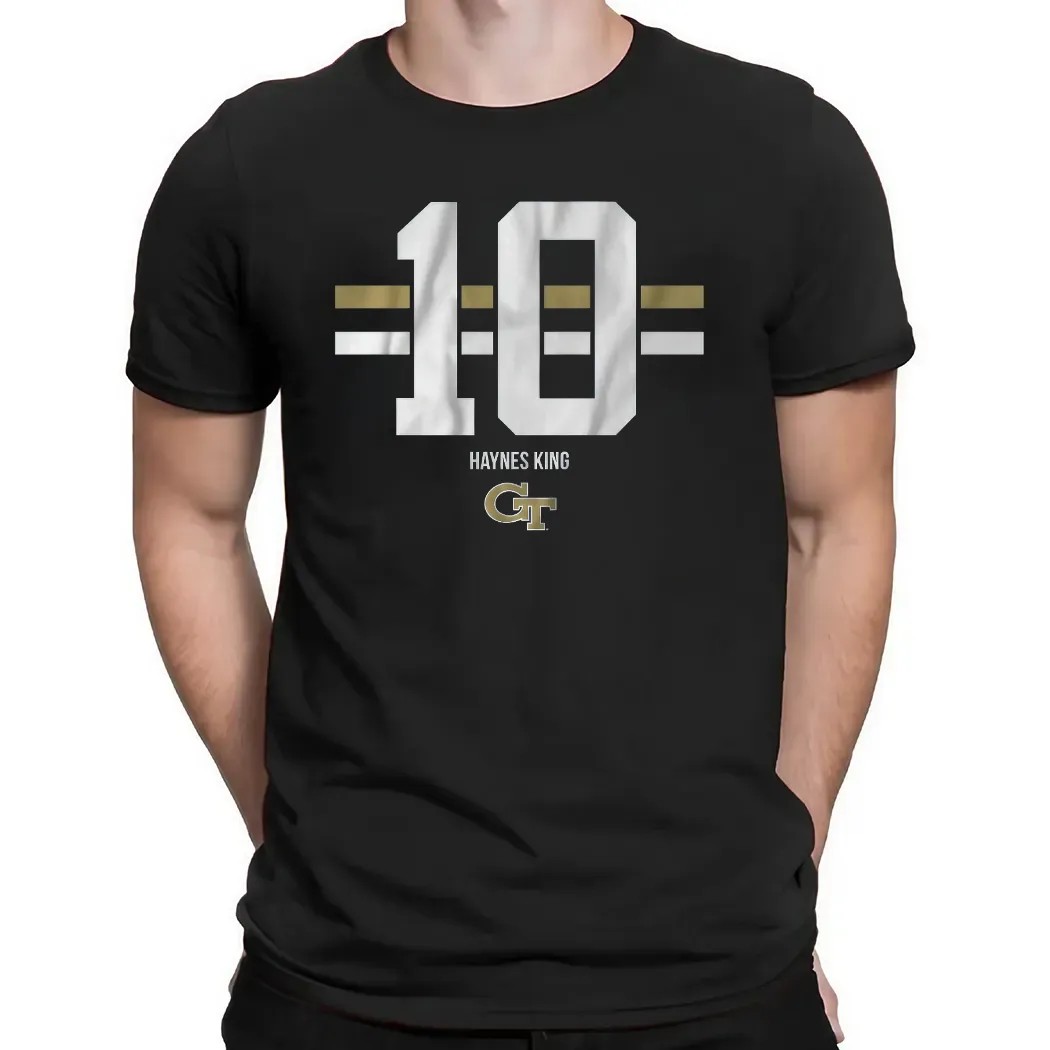 Georgia Tech Football Haynes King Name Number Stripe 2025 T Shirt