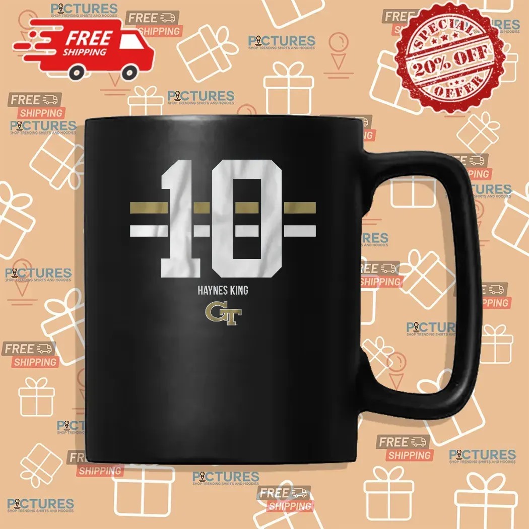 Georgia Tech Football Haynes King Name Number Stripe 2025 T Shirt
