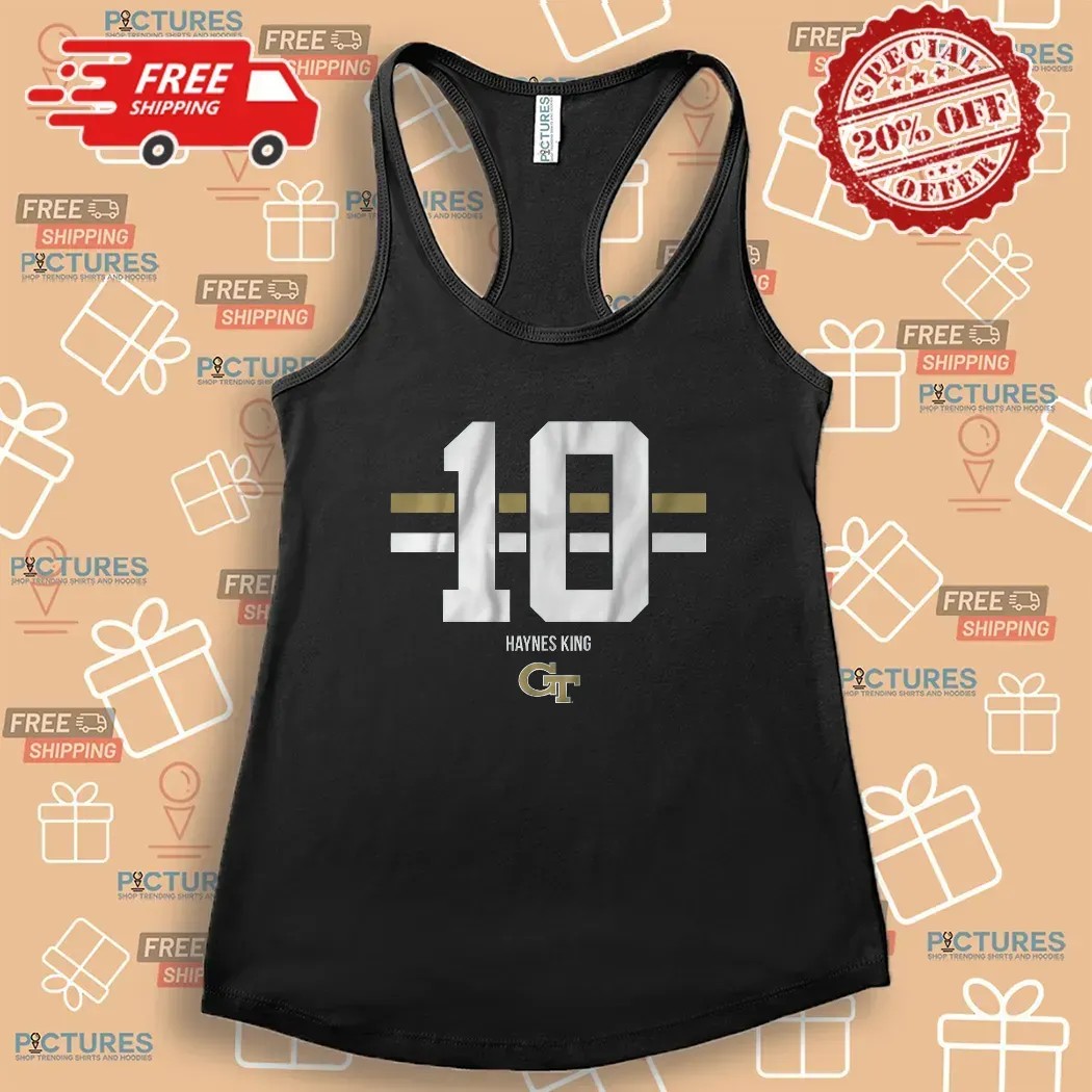 Georgia Tech Football Haynes King Name Number Stripe 2025 T Shirt