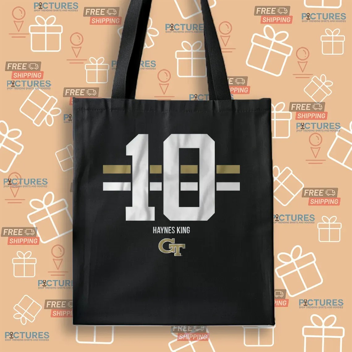 Georgia Tech Football Haynes King Name Number Stripe 2025 T Shirt