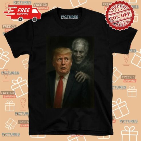 Ghost Of Jeffrey Epstein Behind Trump Horror Halloween Meme T Shirt