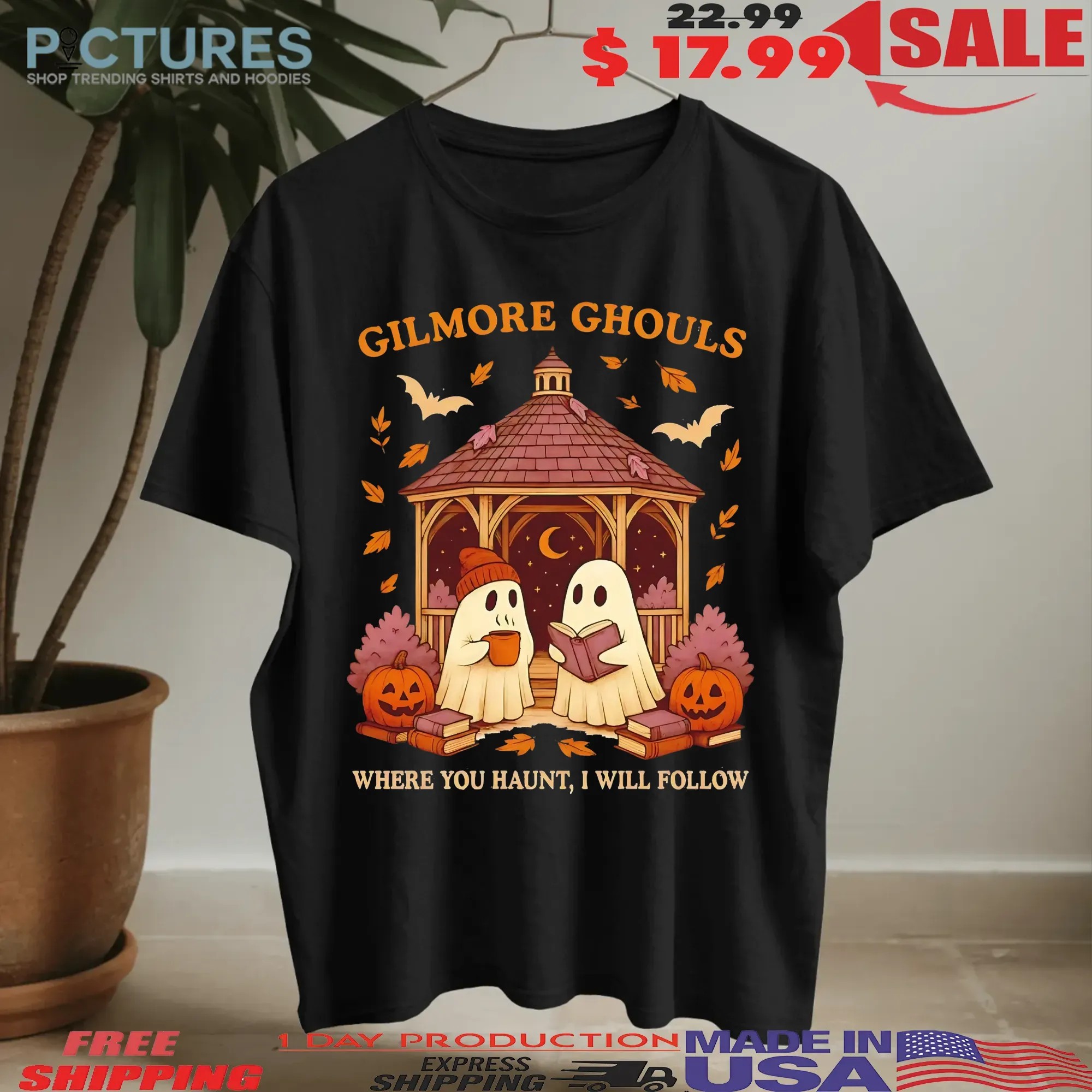 Gilmore Ghouls Where You Haunt I Will Follow Reading Ghosts Halloween T Shirt