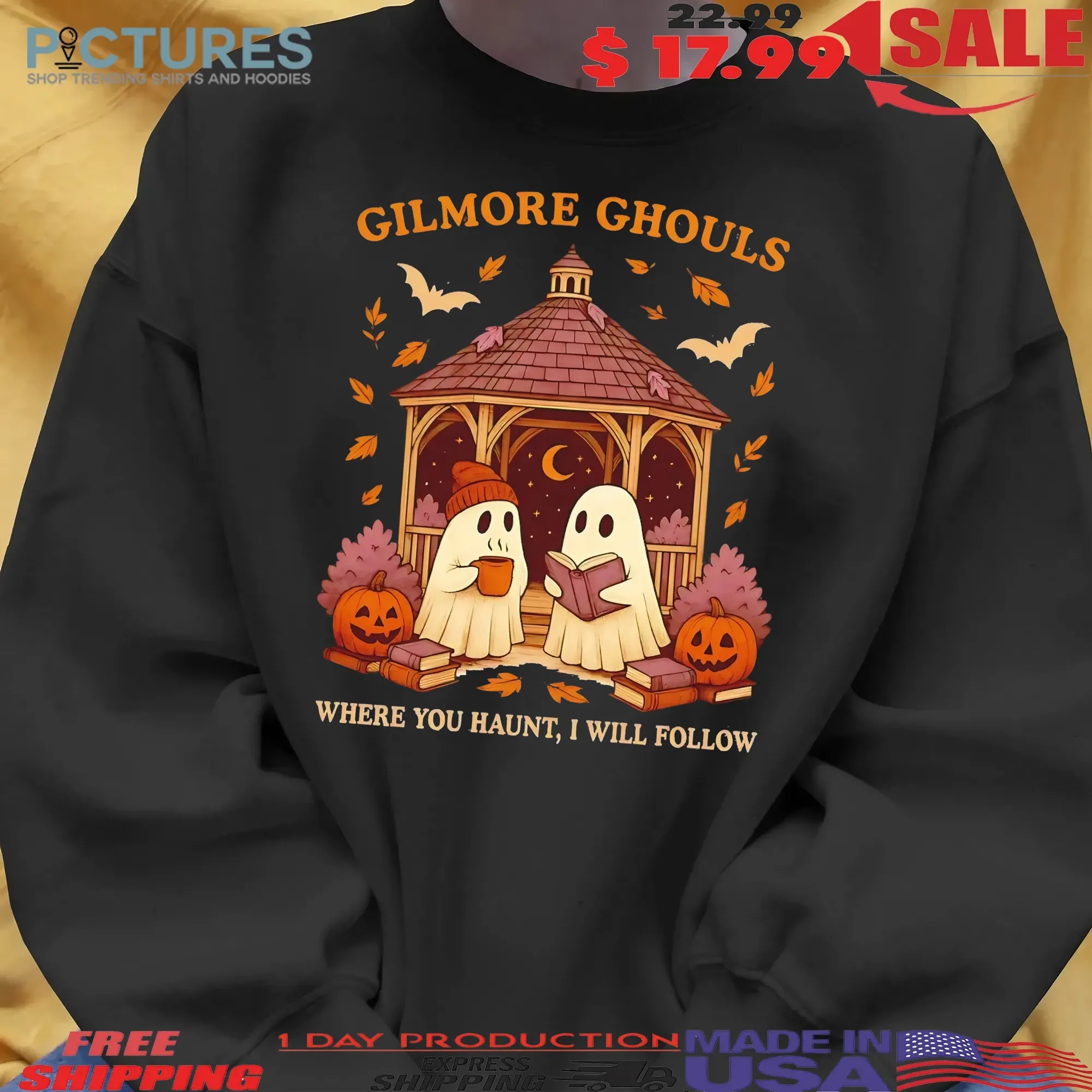 Gilmore Ghouls Where You Haunt I Will Follow Reading Ghosts Halloween T Shirt