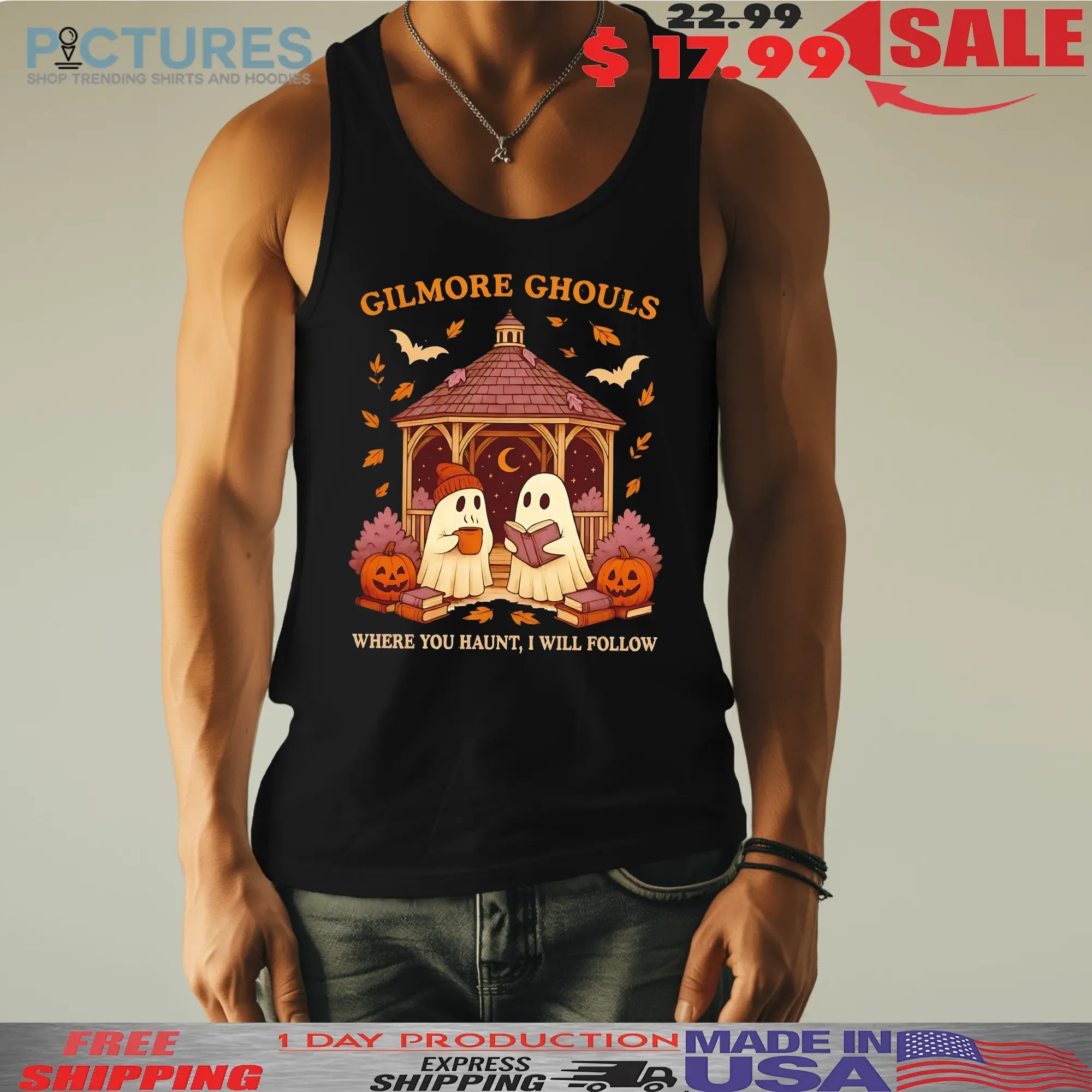 Gilmore Ghouls Where You Haunt I Will Follow Reading Ghosts Halloween T Shirt