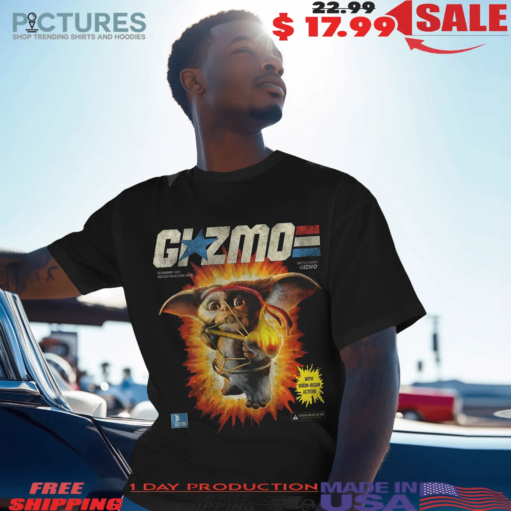 Gizmo To Survive War You Gotta Become War With Bom-bom Action T Shirt
