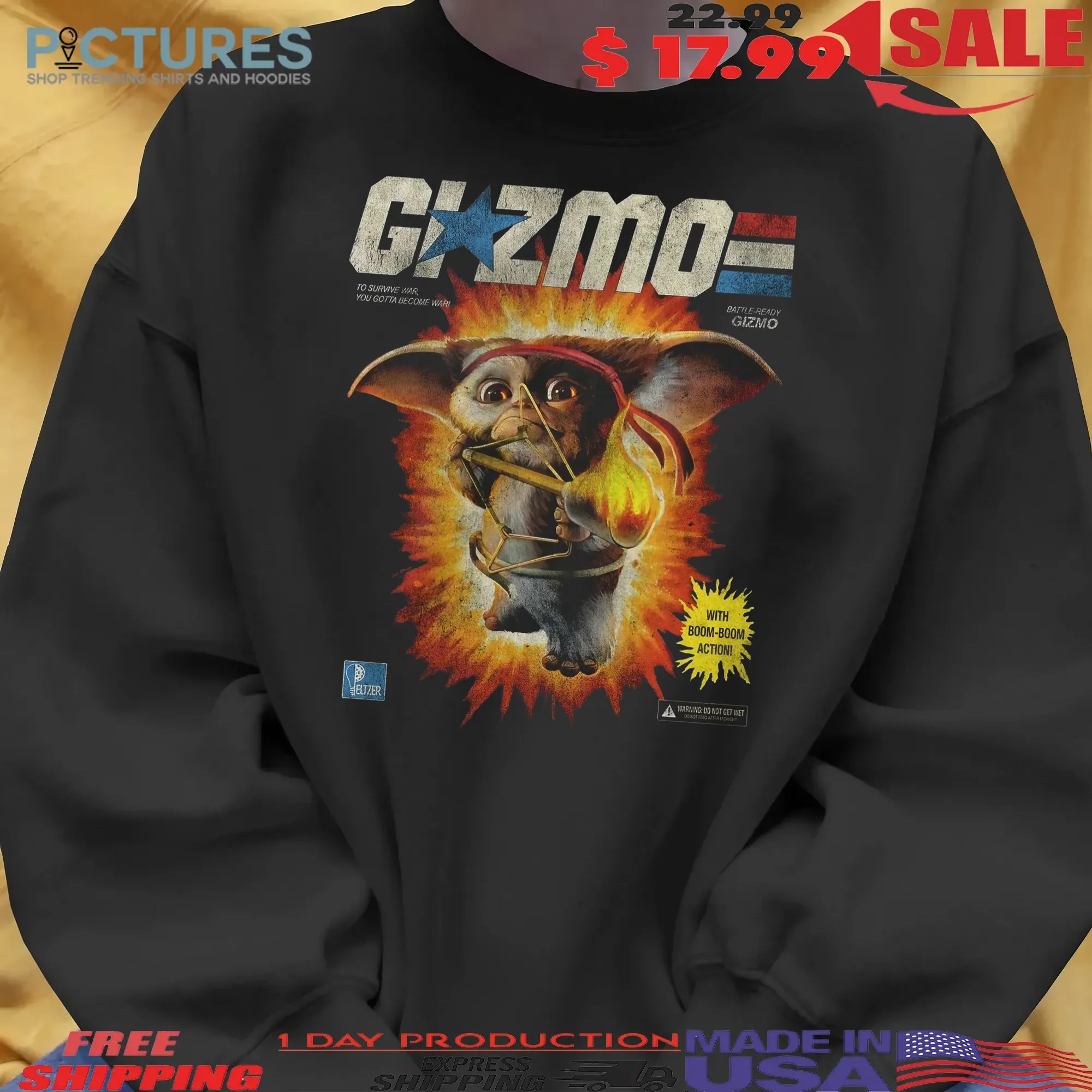 Gizmo To Survive War You Gotta Become War With Bom-bom Action T Shirt