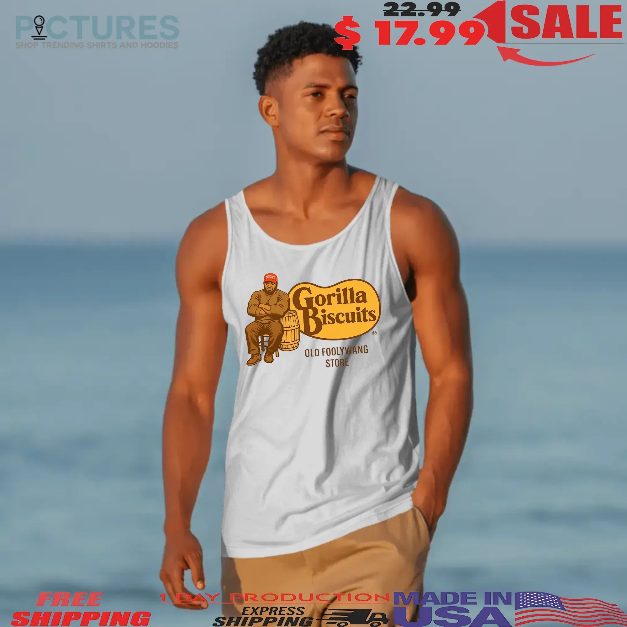 Gorilla Biscuits Old Foolywang Store Cracker Barrel Parody Logo T Shirt