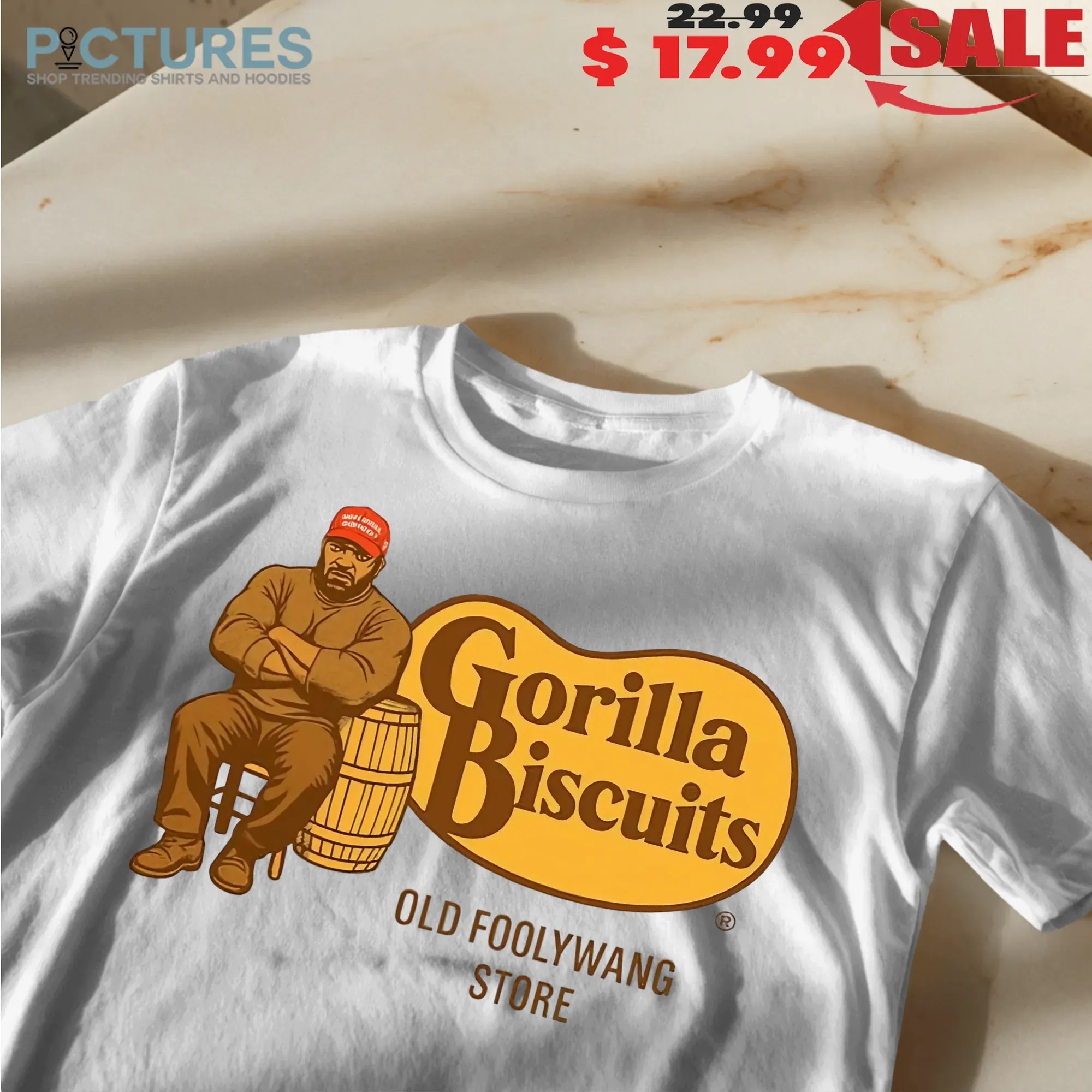 Gorilla Biscuits Old Foolywang Store Cracker Barrel Parody Logo T Shirt
