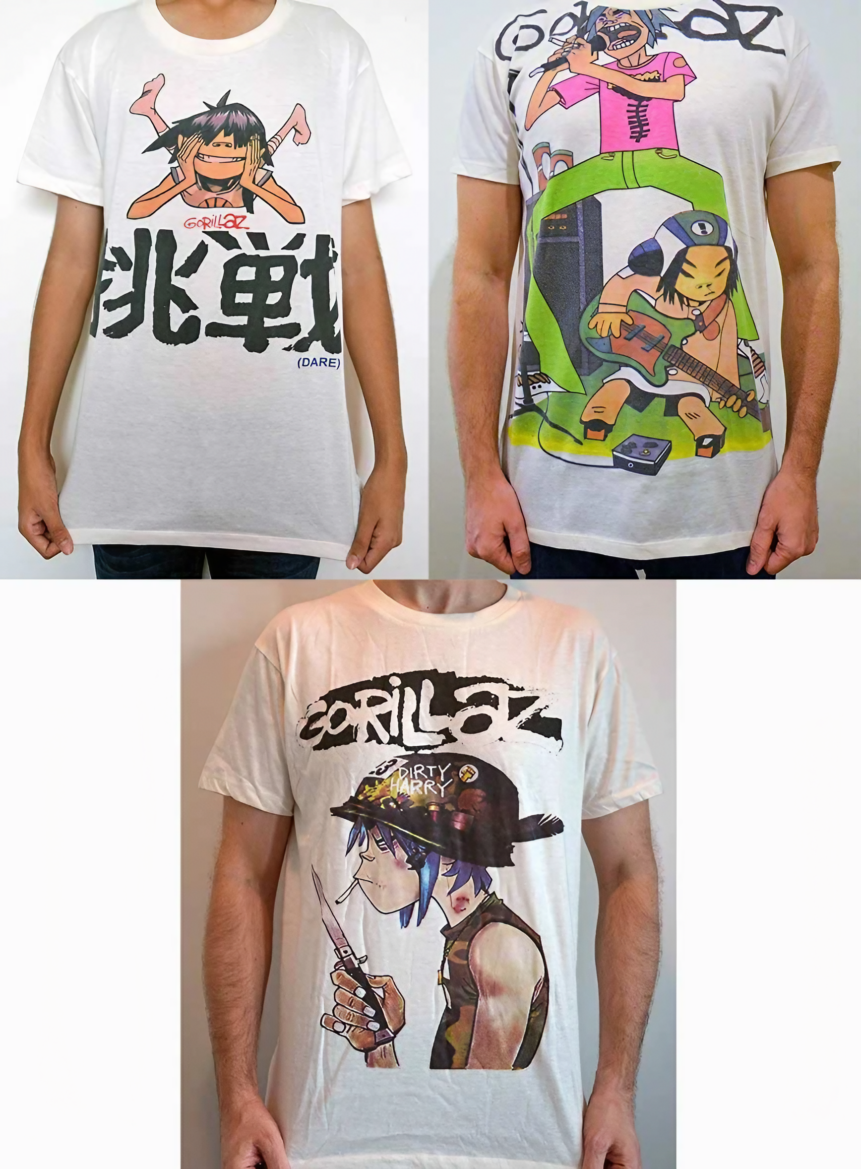 Gorillaz Noodle Demon Days Dirty Harry Pack 3 T Shirt