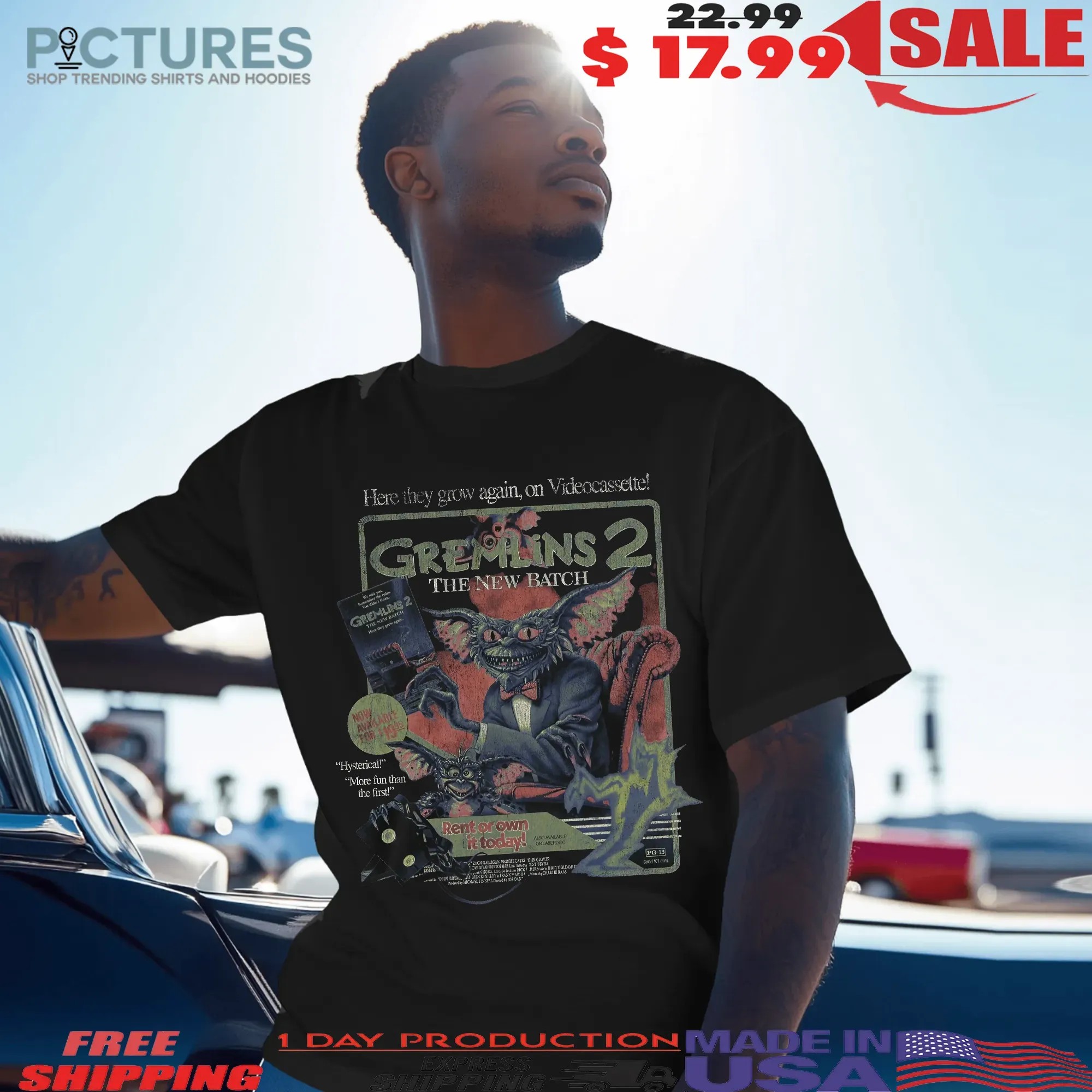Gremlins 2 The New Batch Here They Grow Again Now On Videocassette Rent Or Own It Today T Shirt