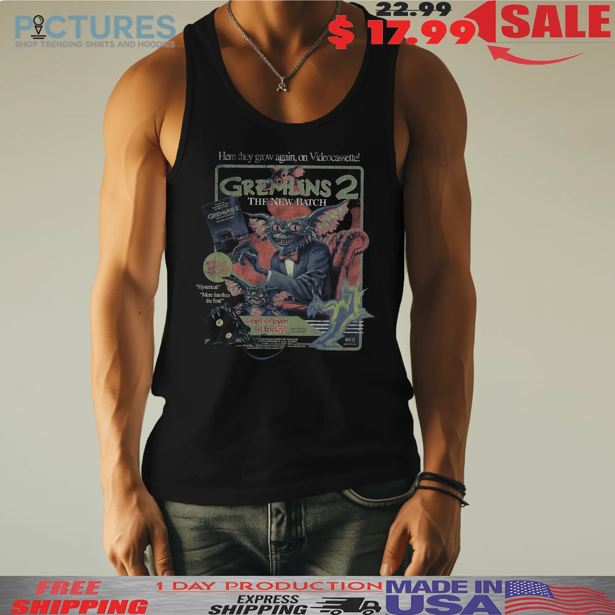 Gremlins 2 The New Batch Here They Grow Again Now On Videocassette Rent Or Own It Today T Shirt