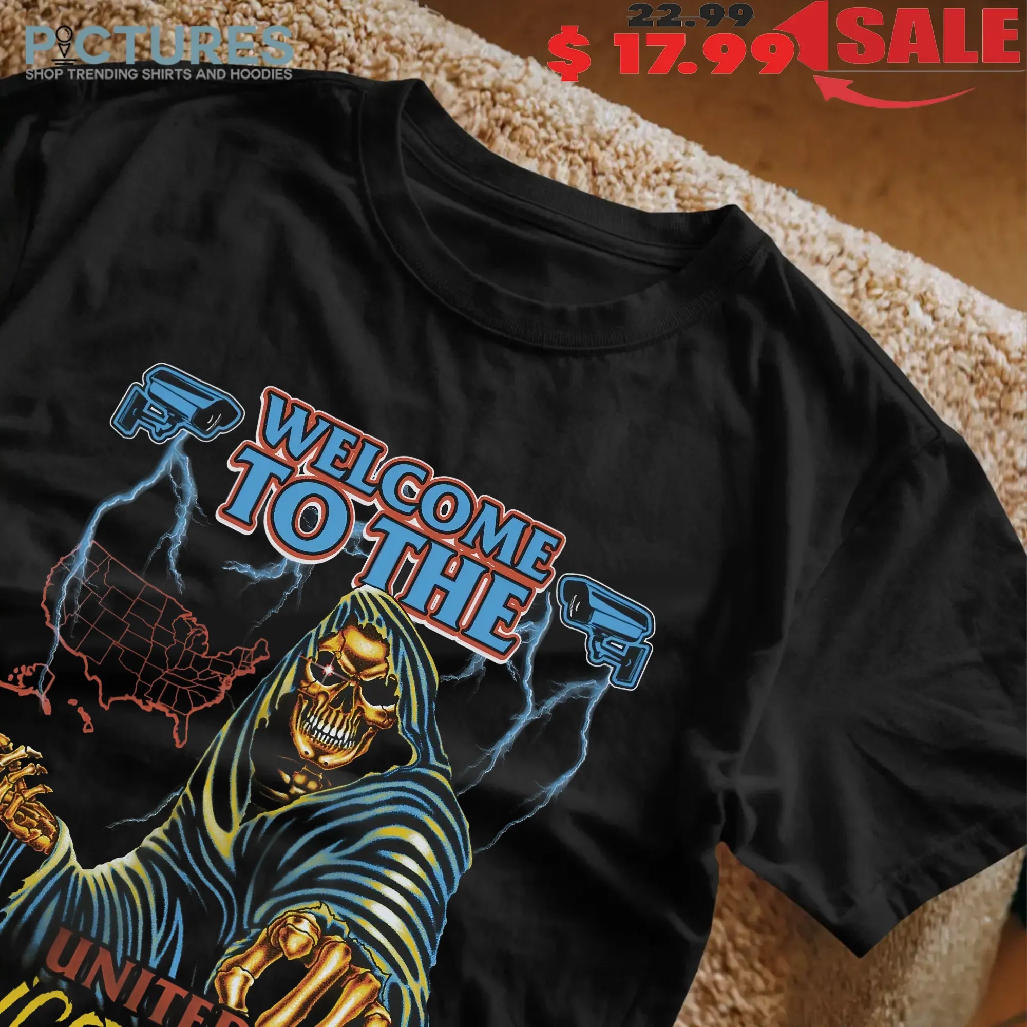 Grim Reaper Welcome To The United Police States Graphic T Shirt
