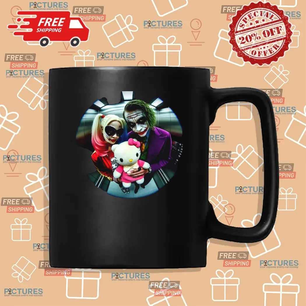 Harley Quinn X Joker X Hello Kitty Elevator Fisheye Lens T Shirt