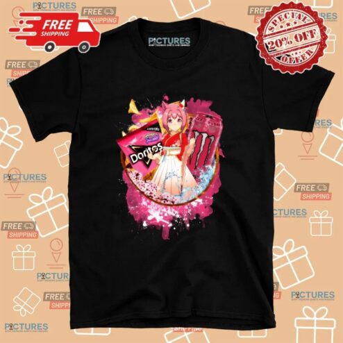 Haru Urara Uma Musume Pretty Derby Monster Energy Strawberry Zero Sugar Energy Drink Doritos Exotic Chip Mashup T Shirt