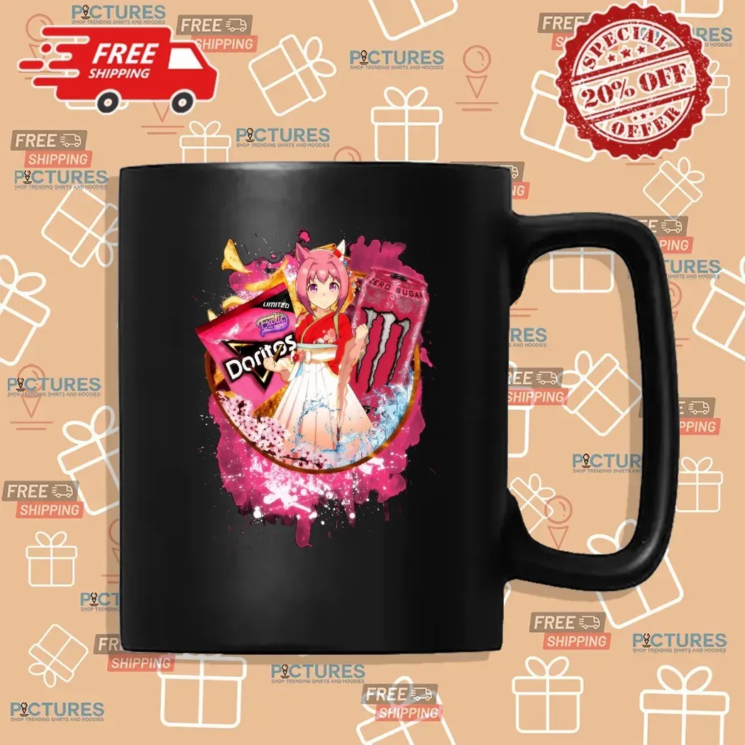 Haru Urara Uma Musume Pretty Derby Monster Energy Strawberry Zero Sugar Energy Drink Doritos Exotic Chip Mashup T Shirt