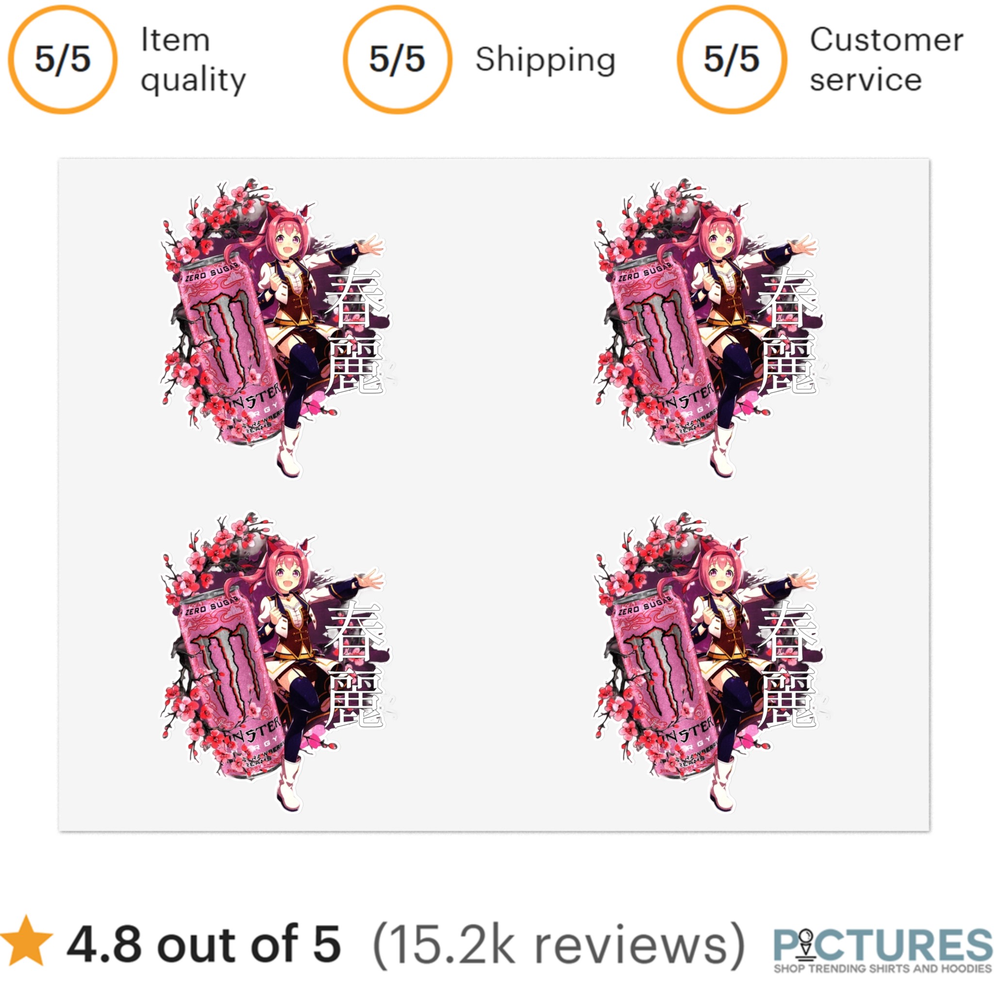 Haru Urara Uma Musume Pretty Derby Pink Mazda Miata Sakura Anime Sticker Sheet