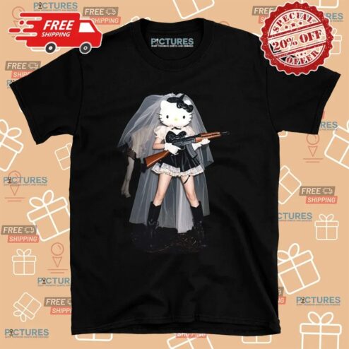 Hello Kitty Black Bride Dark Humor T Shirt