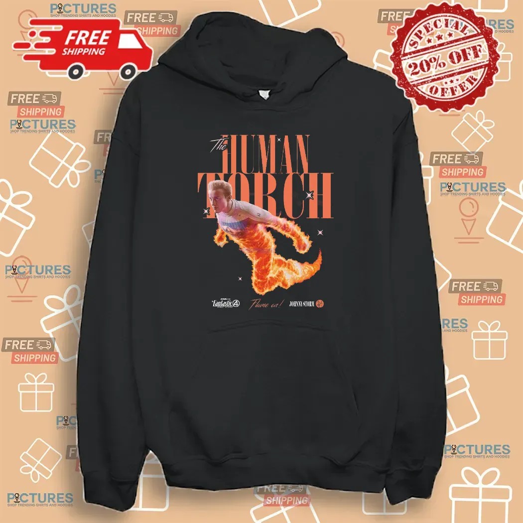 Human Torch Johnny Storm Flame On Marvel Fantastic Four T Shirt