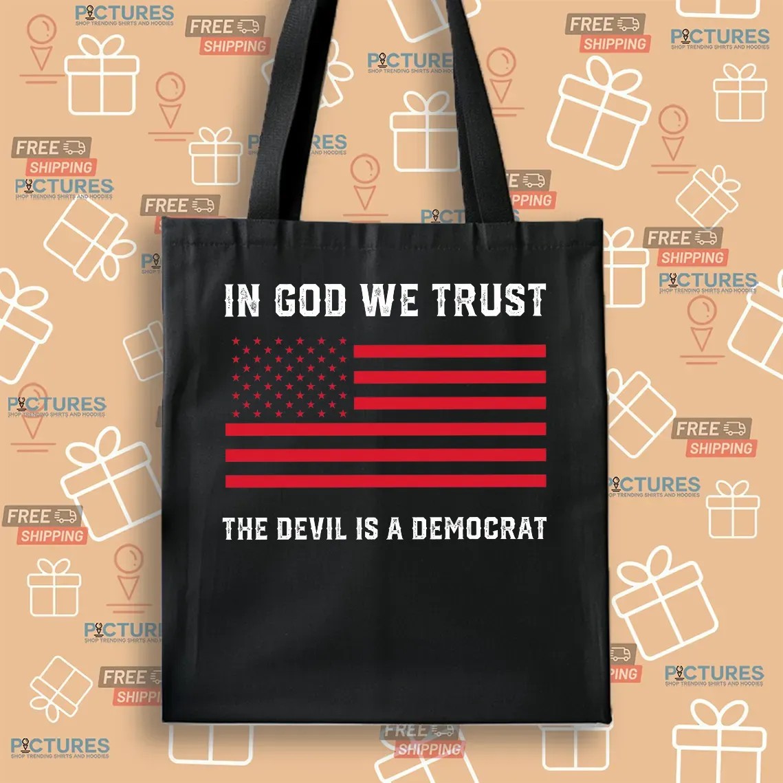 In God We Trust The Devil Is A Democrat Red USA Flag T Shirt