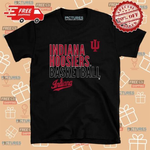 Indiana Basketball 2025 Text Logo Overlay T Shirt