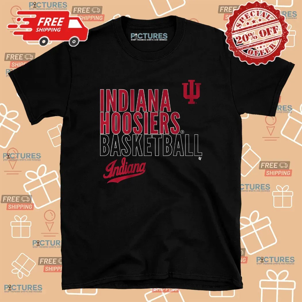 Indiana Basketball 2025 Text Logo Overlay T Shirt