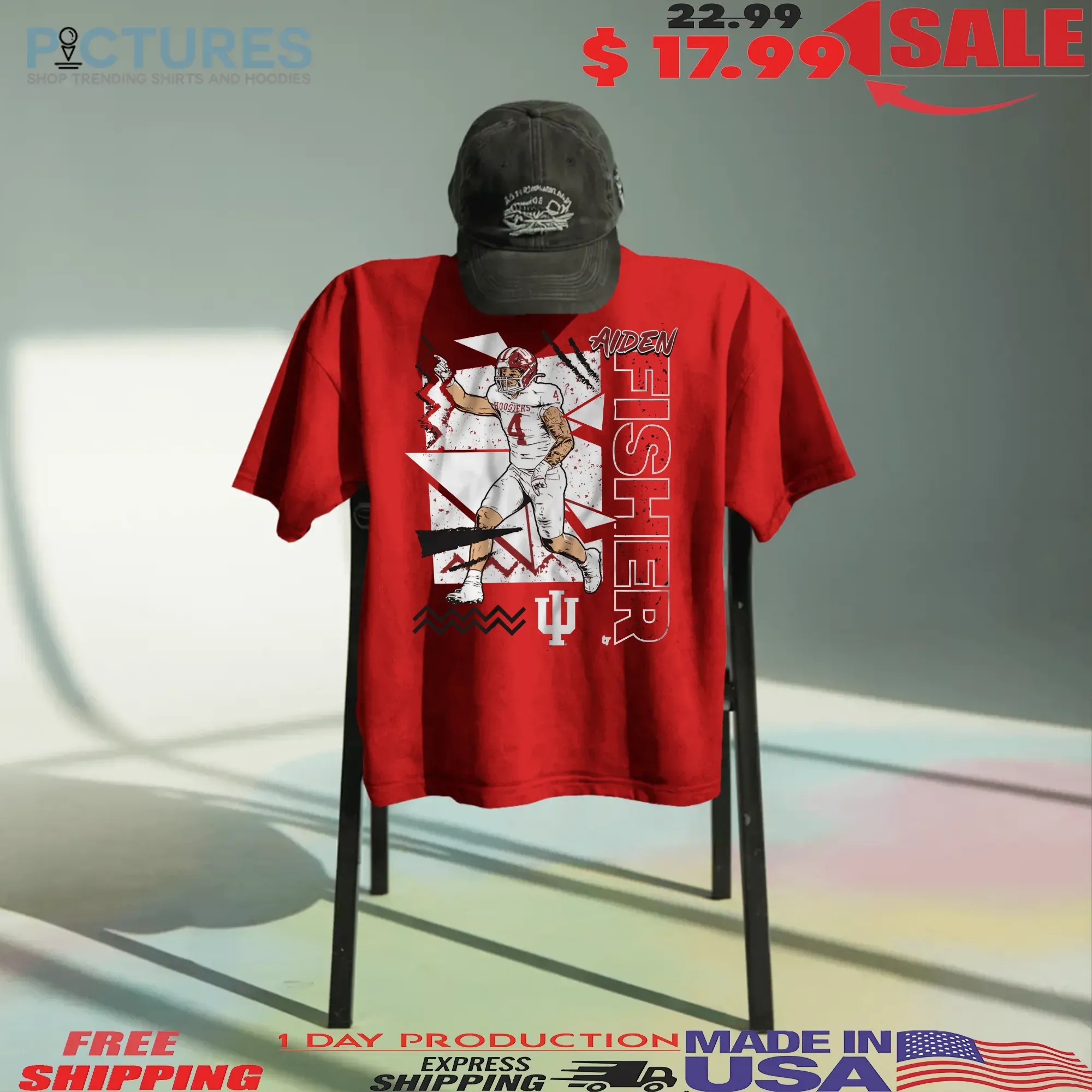 Indiana Football Aiden Fisher 90s style Graphic T Shirt