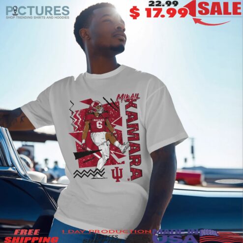 Indiana Football Mikail Kamara 90s Style Graphic T Shirt
