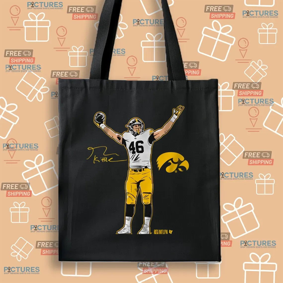 Iowa Hawkeyes Football George Kittle Superstar Pose Signature T Shirt