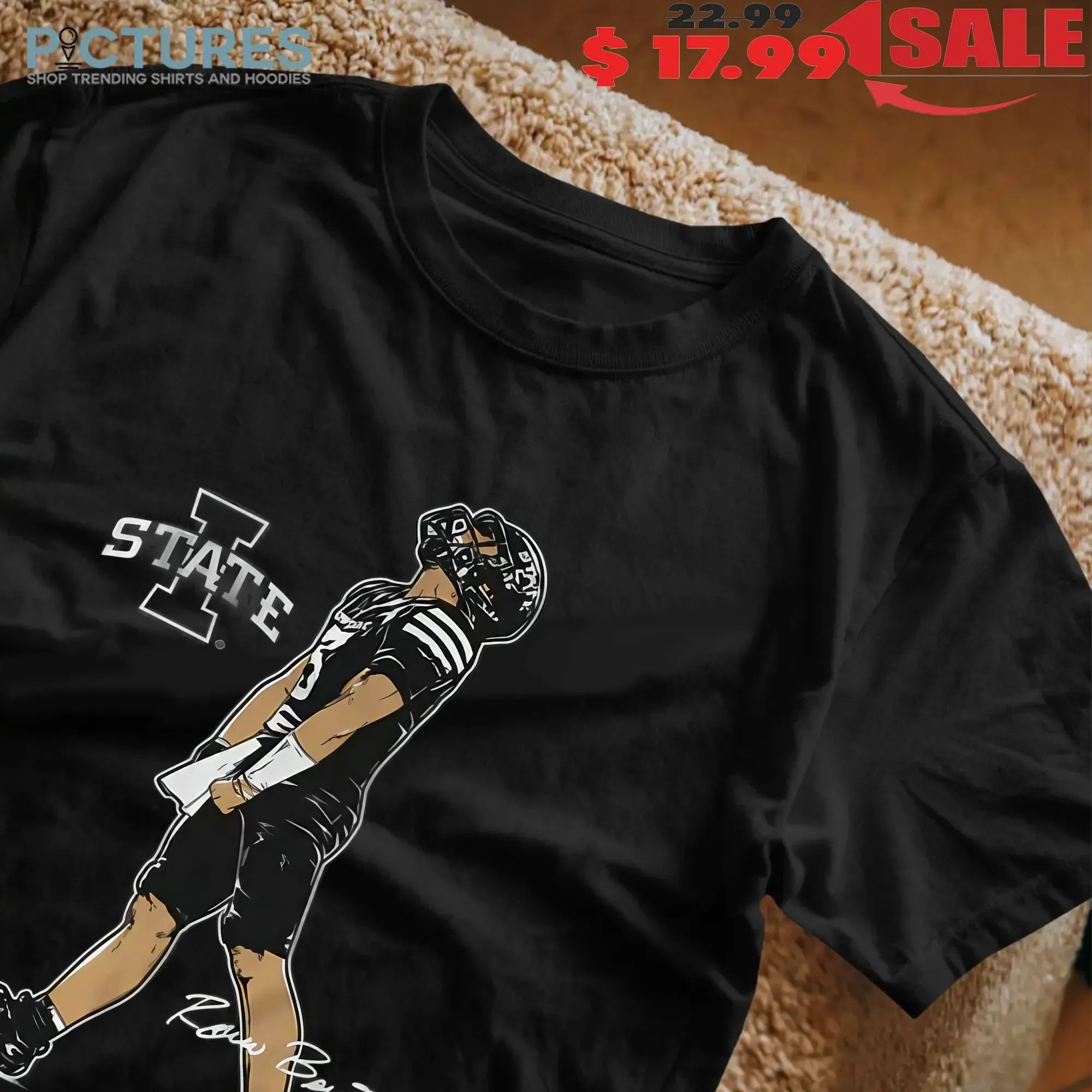 Iowa State Football Rocco Becht Superstar Pose Signature Graphic T Shirt