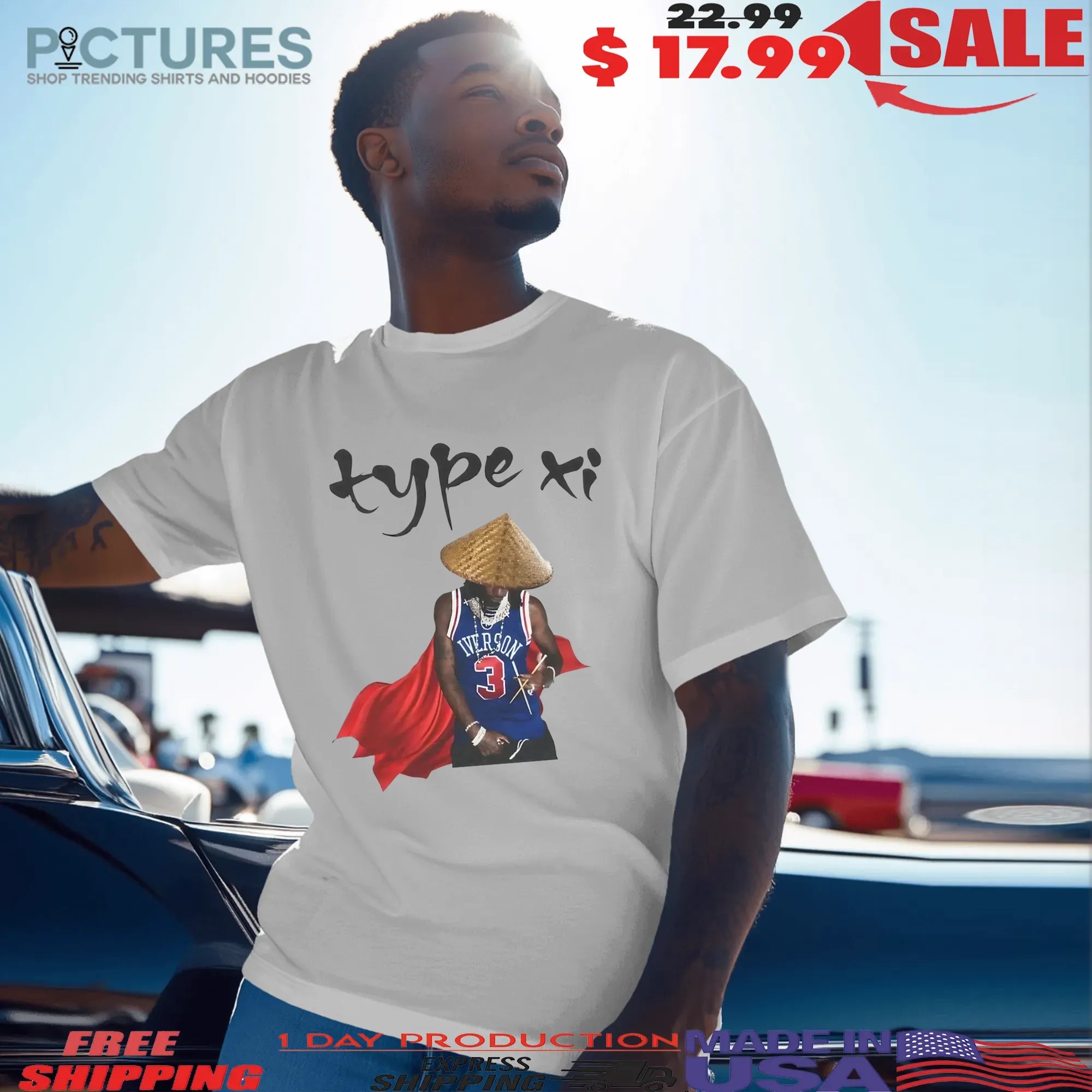 Iverson 3 Type Xi Straw Hat T Shirt