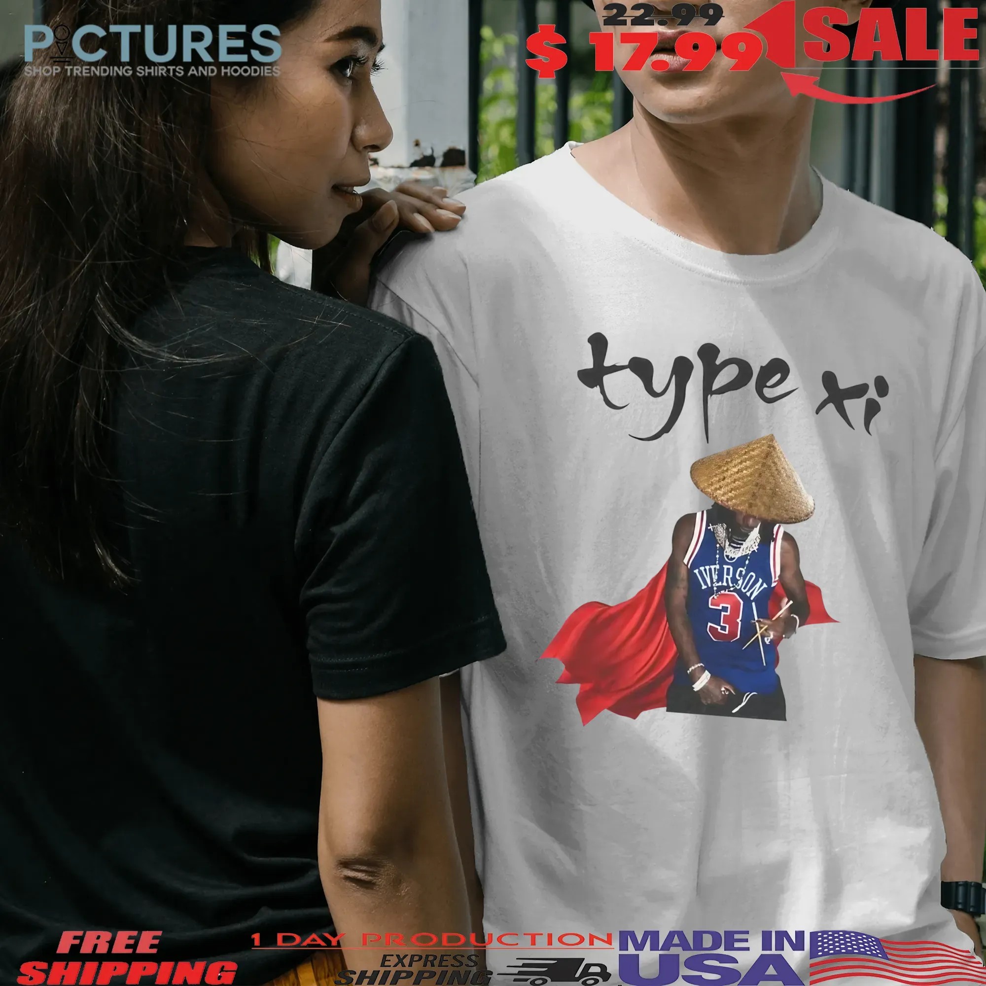 Iverson 3 Type Xi Straw Hat T Shirt