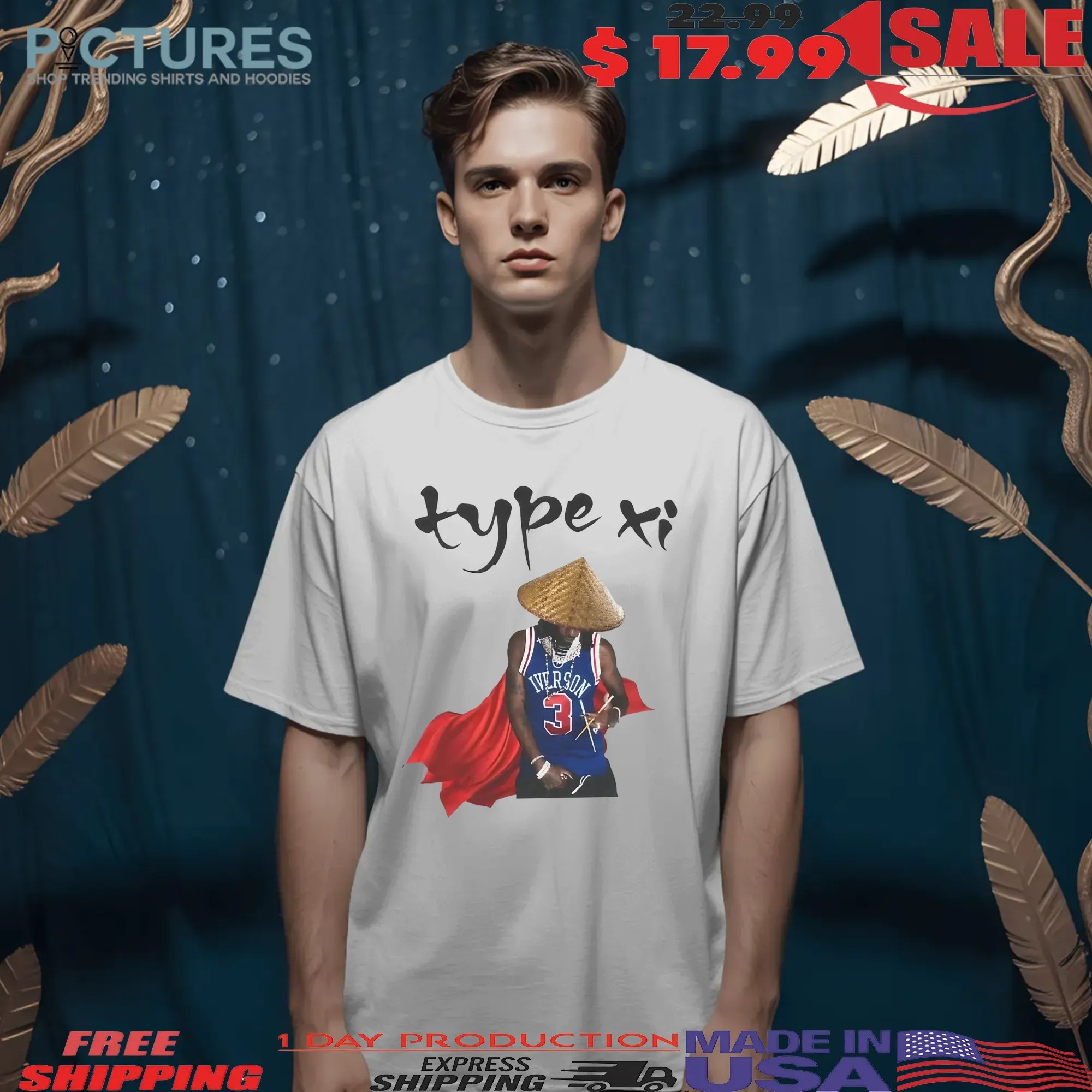 Iverson 3 Type Xi Straw Hat T Shirt