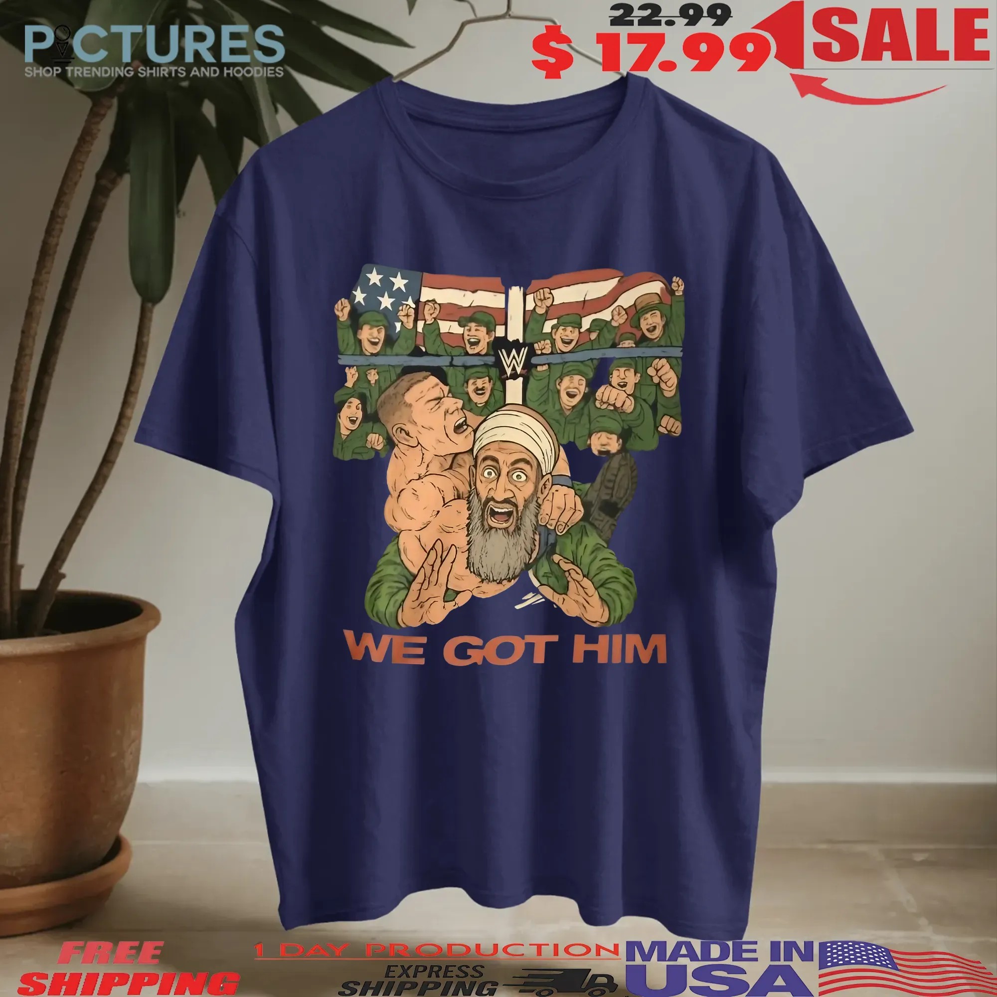 John Cena Vs Bin Laden WWE We Got Him T Shirt