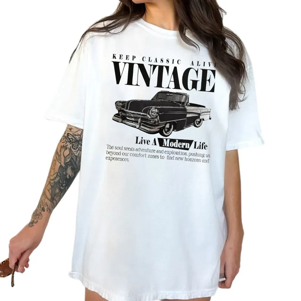 Keep Classic Alive Vintage Live A Modern Life Car T Shirt