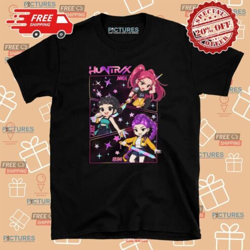 Kpop Demon Hunters Huntrix Mira Zoey Rumi Chibi T Shirt