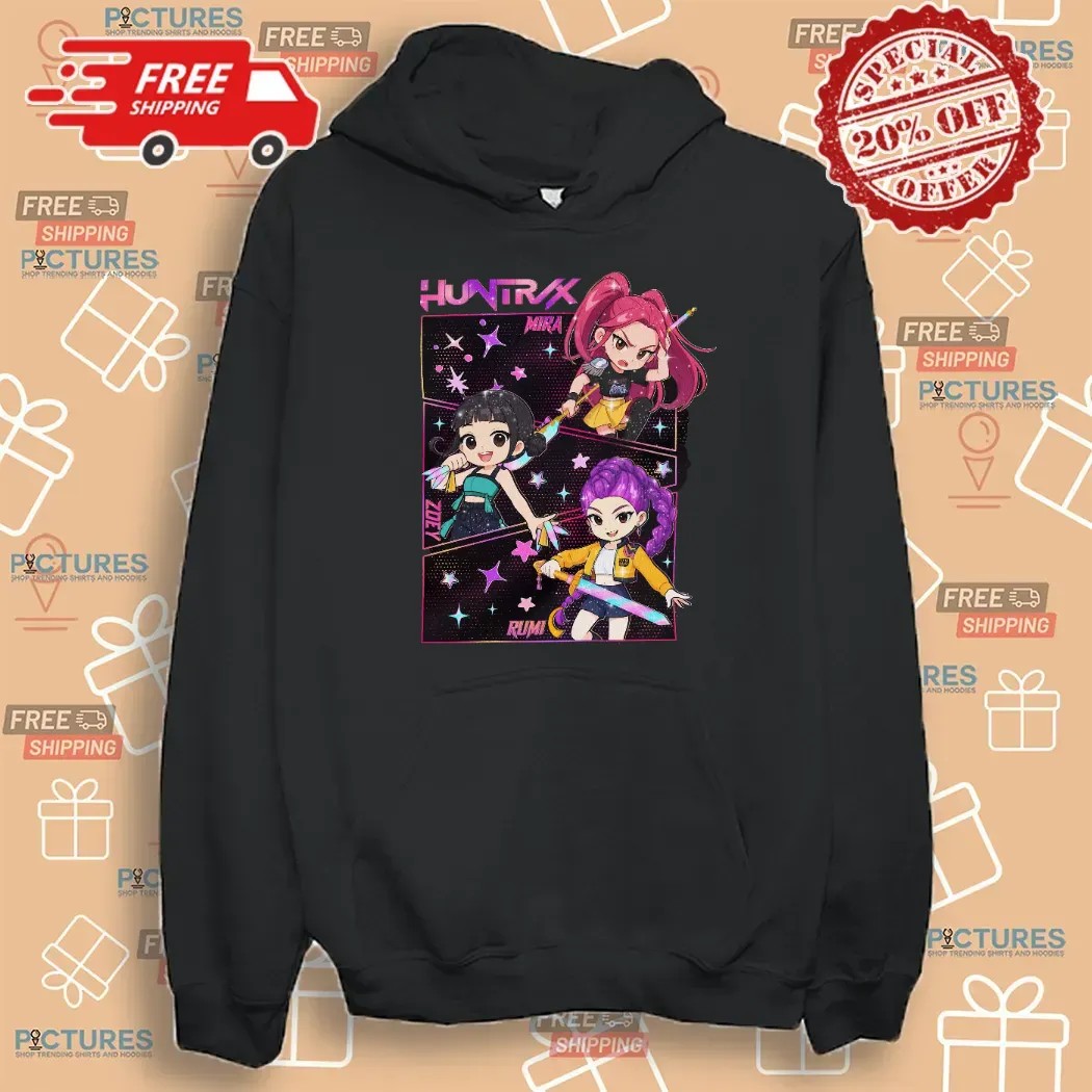 Kpop Demon Hunters Huntrix Mira Zoey Rumi Chibi T Shirt Kpop Demon Hunters Huntrix Mira Zoey Rumi Chibi T Shirt