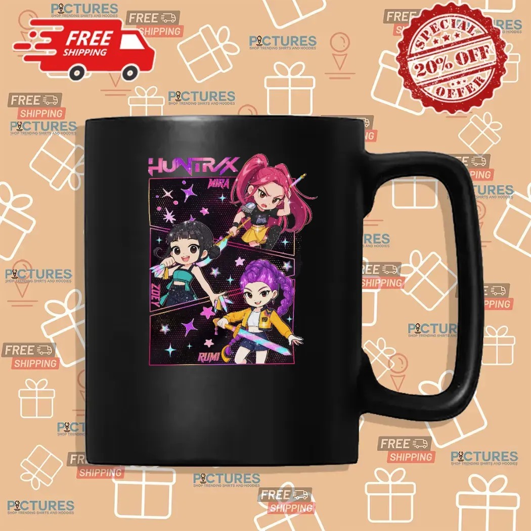 Kpop Demon Hunters Huntrix Mira Zoey Rumi Chibi T Shirt Kpop Demon Hunters Huntrix Mira Zoey Rumi Chibi T Shirt
