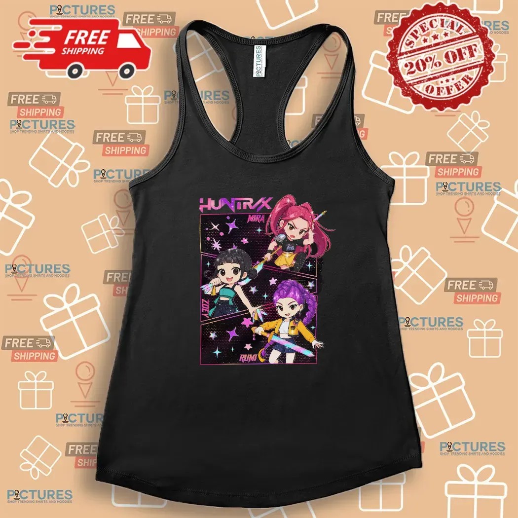 Kpop Demon Hunters Huntrix Mira Zoey Rumi Chibi T Shirt Kpop Demon Hunters Huntrix Mira Zoey Rumi Chibi T Shirt