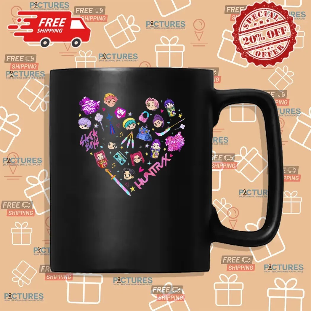Kpop Demon Hunters Huntrix PIN Saja Boys Band Heart T Shirt Kpop Demon Hunters Huntrix PIN Saja Boys Band Heart T Shirt