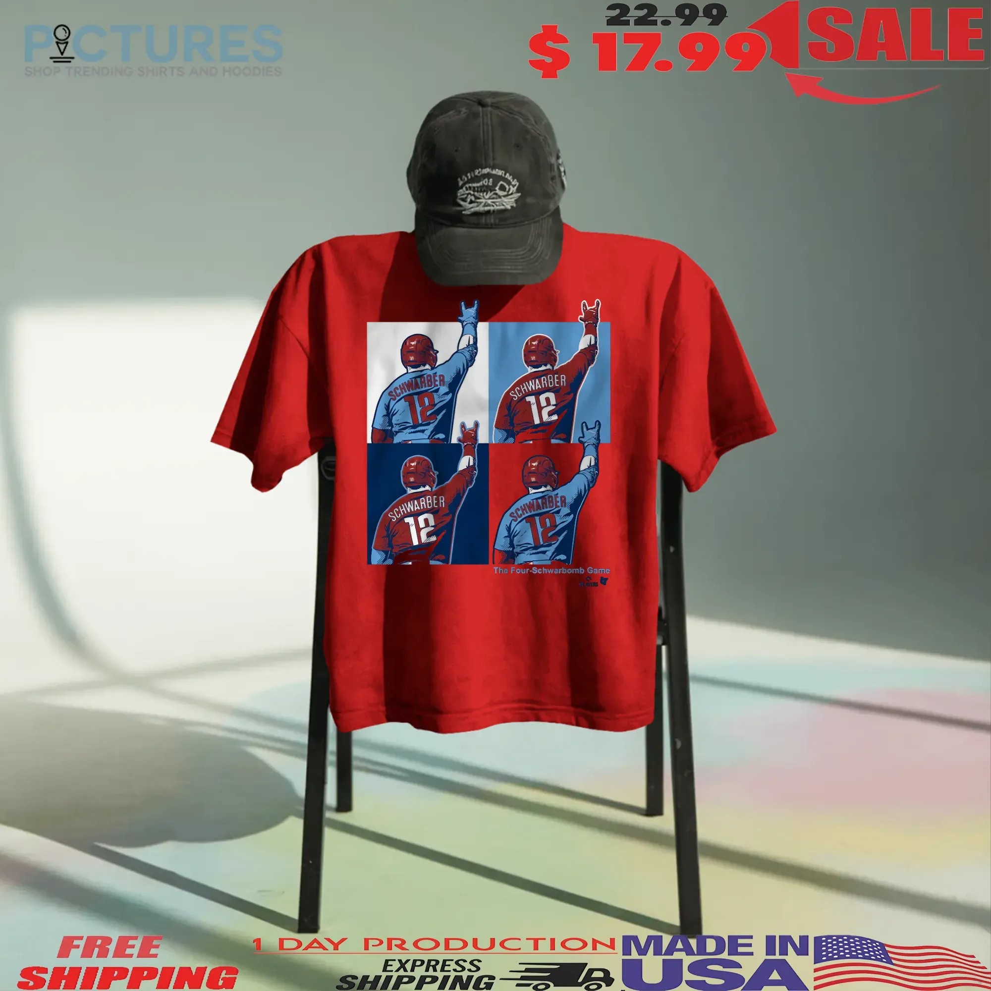 Kyle Schwarber The Four-Schwarbomb Game Graphic T Shirt