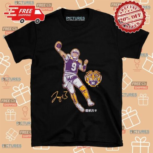 LSU Tiger Football Joe Burrow Superstar Pose Signature T Shirt